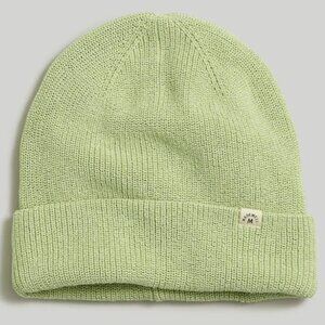 New Madewell Sunfaded Mint (Re)sourced Cotton Cuffed Beanie Hat